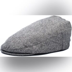 Gray Herringbone Flat newsboy Cap newborn